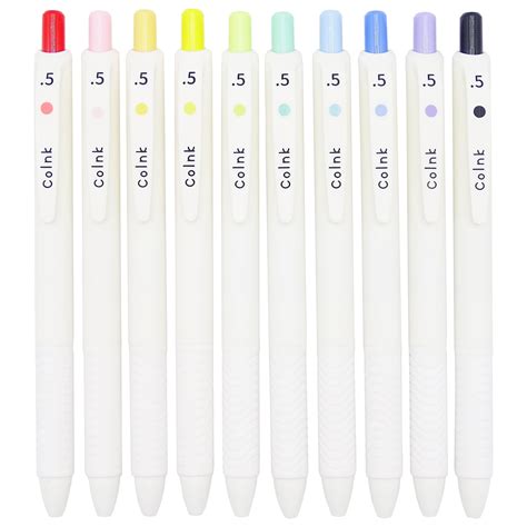 COLNK Color Gel Pens Fine Point 0.5mm, Retractable Gel Ink Writing Pens ...