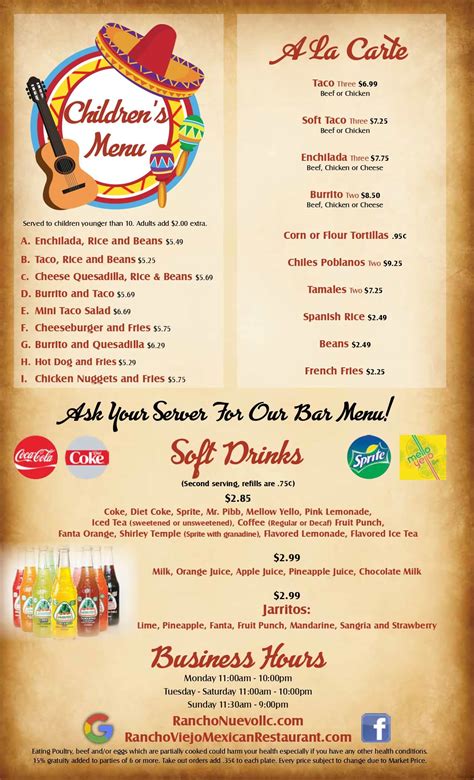 Checkout Our Menu - Rancho Viejo