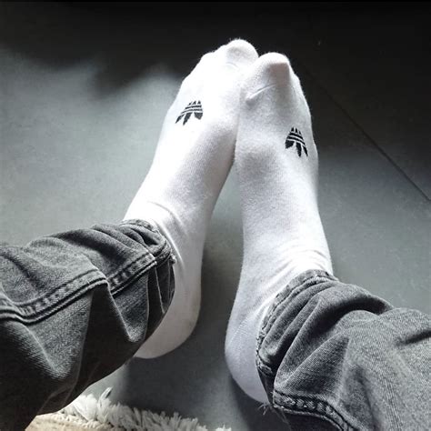 Socksdude420s White Adidas Socked Feet Male Feet Blog