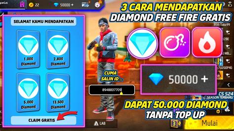 Tanpa To Up Cara Mendapatkan Diamond Free Fire Gratis Terbaru