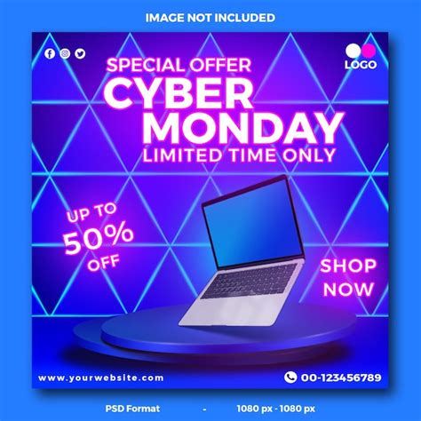 Premium PSD PSD Social Media Post Design For Cyber Monday