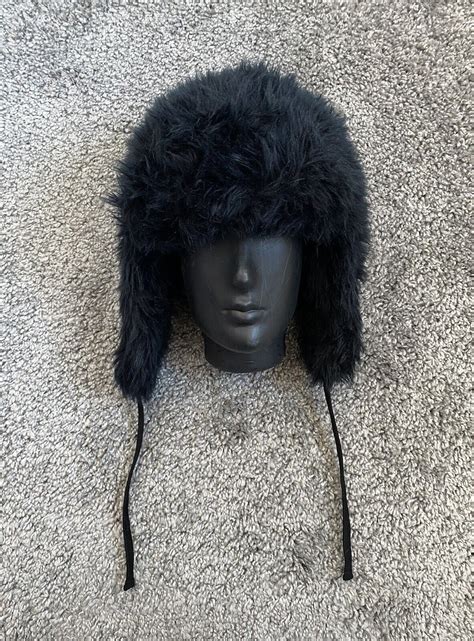 Y2k Vintage Fuzzy Ushanka Trapper Checker Hat Size O Gem