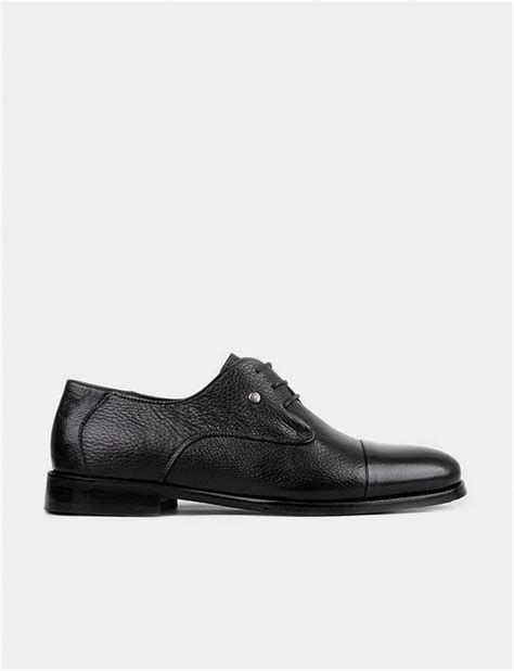 Men Black Genuine Leather Dress Shoes