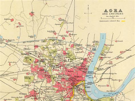 Vintage Map Of Agra Old Agra Map Agra India Agra Print Etsy