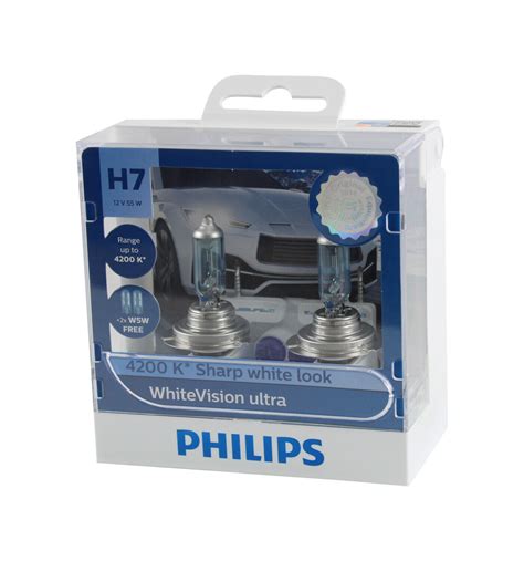 Genuine PHILIPS White Vision Ultra 4200k H7 12V 55W Globes T10 W5W