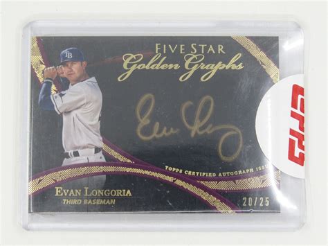 EVAN LONGORIA 2014 TOPPS FIVE STAR GOLDEN GRAPHS GOLD AUTOGRAPH AUTO