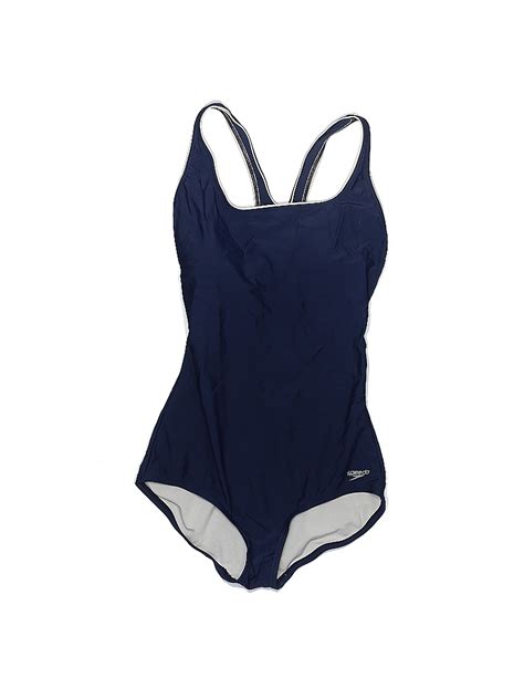 Speedo Solid Blue One Piece Swimsuit Size M 44 Off Thredup