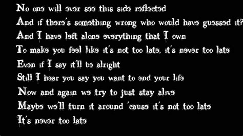 Three Days Grace Never Too Late Lyrics By Ilias Youtube