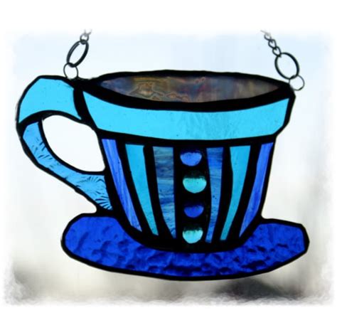 Teacup Stained Glass Suncatcher Coffee Cup Mug Folksy