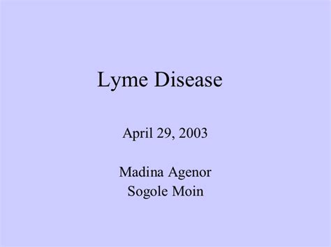 Powerpoint Presentation Lyme Disease