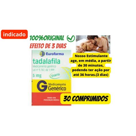 Estimulante Masculino 5 MG 30 comprimidos Uso Diário Shopee Brasil