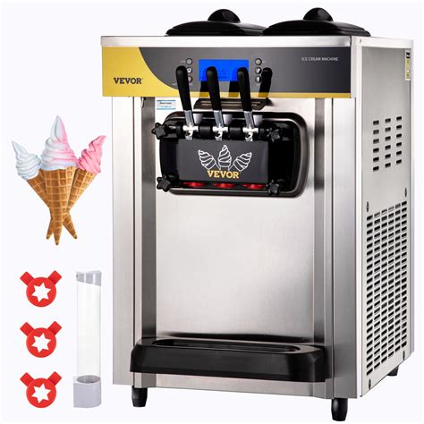 VEVOR Máquina de Helados Comercial 2200 W Máquina de Helado Suave Plata