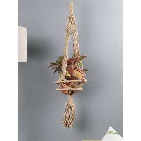 The Decor Mart Handcrafted Knotted Natural Bohemian Macrame Jute