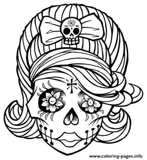 Sugar Skull Girl Coloring Pages Printable