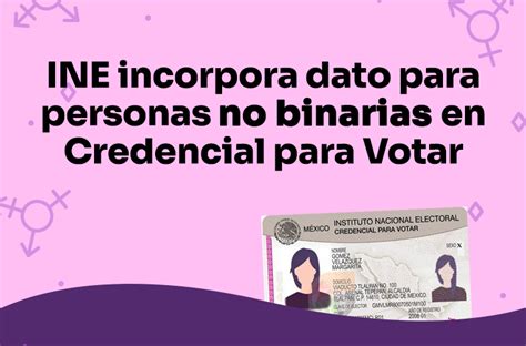 El Ine Incorpora Dato Para Personas No Binarias En La Credencial Para