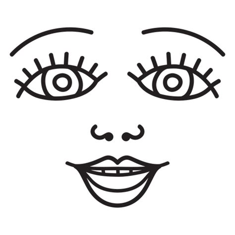 Diseño PNG Y SVG De Icono Blanco Y Negro Del Rostro De Una Mujer Para