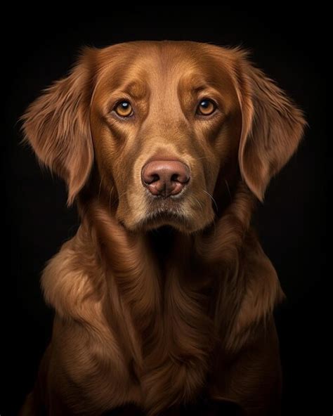 Premium AI Image | A dog portrait on a black background