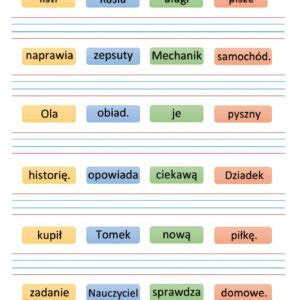 Rozsypanka Wyrazowa Pokoloruj Wiat