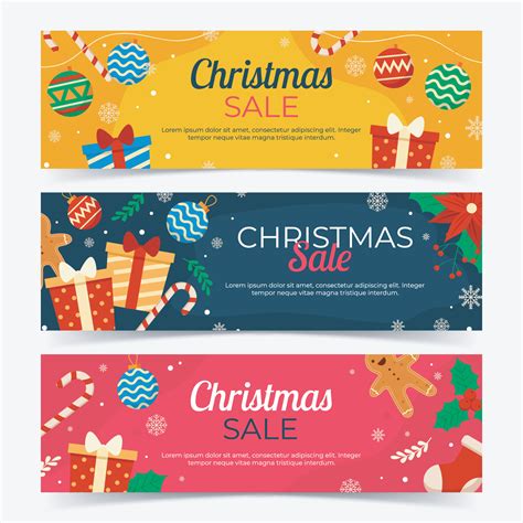 Christmas Sale Banner Collection 3882153 Vector Art at Vecteezy