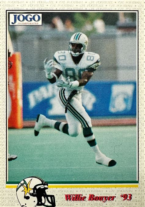 Cfl Us Trading Card Willie Bouyer Sacramento Gold Miners 1993 Rcfl