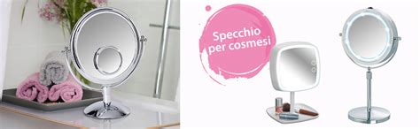 Wenko Specchio Da Trucco Con Base Di Appoggio Argento Silber