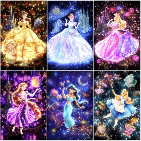 Disney 5d Diy Pintura Diamante Mosaico Dos Desenhos Animados Princesa