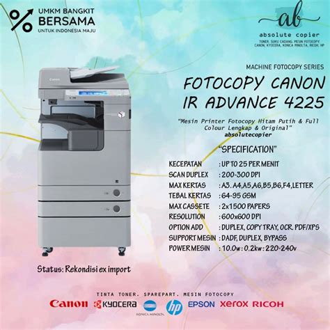 Jual Mesin Fotocopy Canon Ira Advance Print Copy