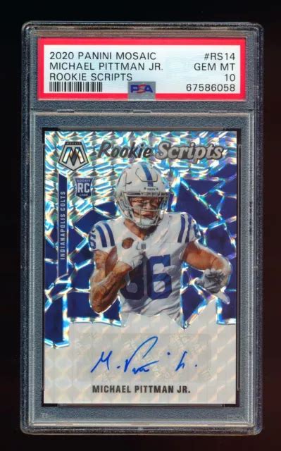 PSA 10 MICHAEL Pittman Jr 2020 Panini Mosaico Rookie Script Prizm Auto