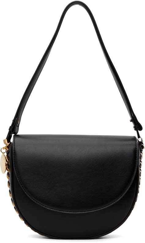 Stella McCartney Black Medium Frayme Flap Bag SSENSE Canada