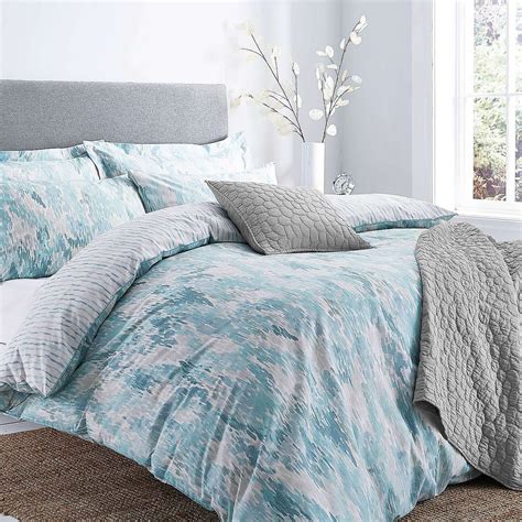 Waves Teal Reversible Duvet Cover And Pillowcase Set Teal Bedding