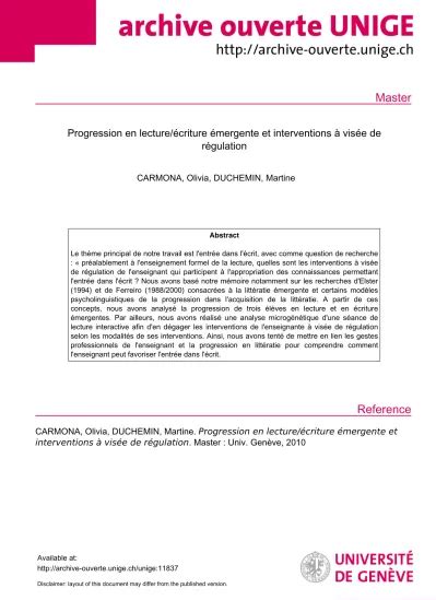 L Criture Mergente Le Processus En Jeu Dans La Compr Hension De L