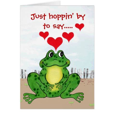 Hoppy Frog Valentines Day Card Valentine Frog