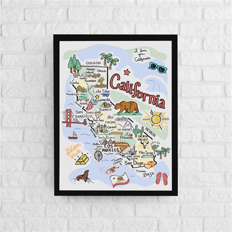 California Map Poster – Fish Kiss