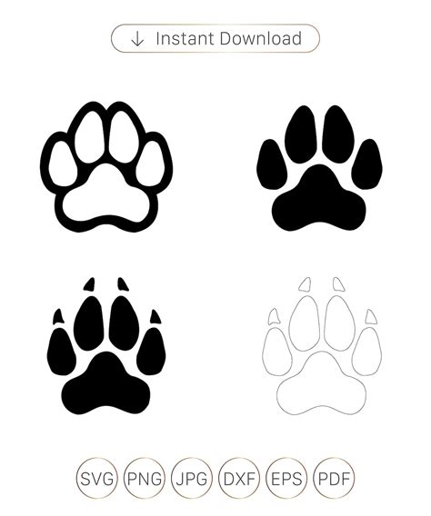 Paw SVG, Dog Paw Svg, Paw Print Outline, Paw Silhouette, Paw Prints Svg Png, Cat Paw Svg, Animal ...