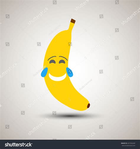 Yellow Banana Emoji Laughing Hard Tears Stock Vector (Royalty Free ...