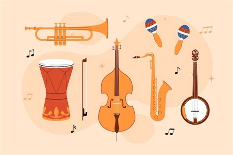 Collection D Instruments De Musique Dessin S La Main Vecteur Gratuite