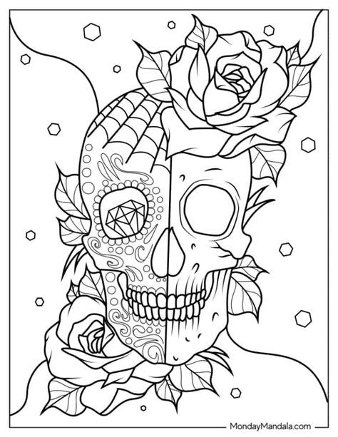 30 Sugar Skulls Coloring Pages Free Pdf Printables