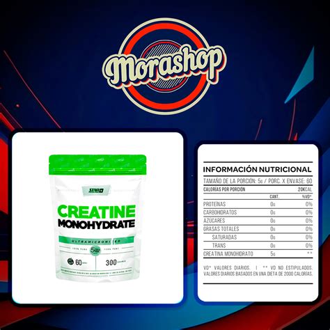 Creatina Monohidratada Star Nutrition 300 Gr Sin Gluten