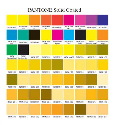 7 Sample Pantone Color Charts Sample Templates