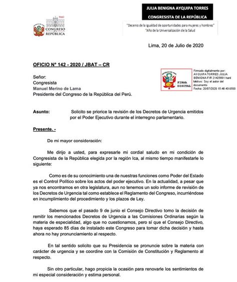 Frepap Pide Priorizar Revisión De Decretos De Urgencia Emitidos En El