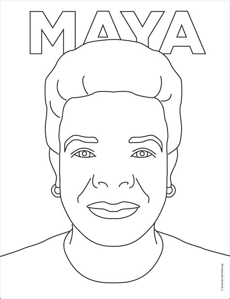 How To Draw Maya Angelou Easy Step By Step Art Lesson For Kids