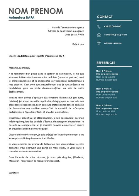 Cv Animateur Bafa Remplir Sur Word Exemple Upcvup