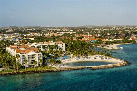 Aerial view of resort Oranjestad, Aruba, ABC Islands, Dutch Antilles ...