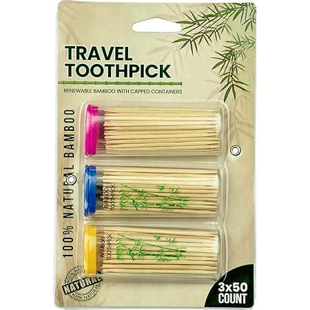 Amazon DecorRack 3 Travel Toothpick Dispensers With 150 Natural