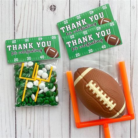 First Year Down, Football Birthday Party Favors, Favor Bag Topper, Football Party Favors ...