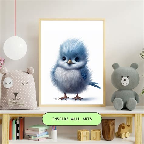 Blue Bird Wall Art Blue Bird Digital Wall Art Birds Wall Art Etsy