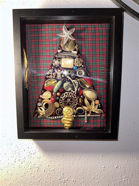 Jeweled Tree Framed Christmas Tree Homemade Ooak Ebay