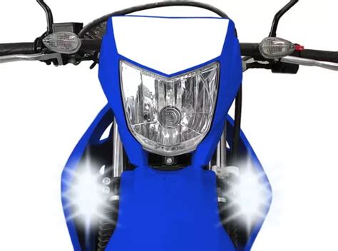 Farol De Milha Led W Drl Moto Yamaha Lander Xtz Par Escorrega