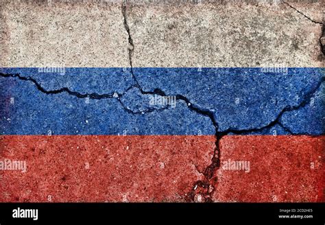 Grunge Country Flag Illustration Cracked Concrete Background Russia