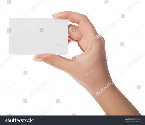 Woman Hand Hold Virtual Business Card Stock Photo 590365529 Shutterstock